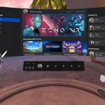 A screenshot from the quest 2 home environment showing hand tracking