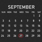 Calendar showing quest 3 launch date of 27th September